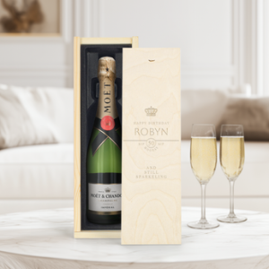 Floraqueen FR Coffret Champagne Moët & Chandon Personnalisé : L&rsquo;Élégance Suprême pour Célébrer Vos Moments Uniques