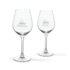 Floraqueen FR Coffret Apéritif Festif : Le Duo Vin Rouge et Verres Gravés pour Célébrer Chaque Moment Spécial